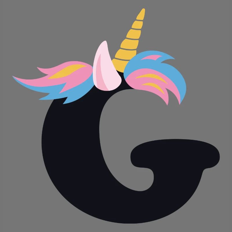 Einhorn-Buchstabe Regenbogenstyle "G" | be unique