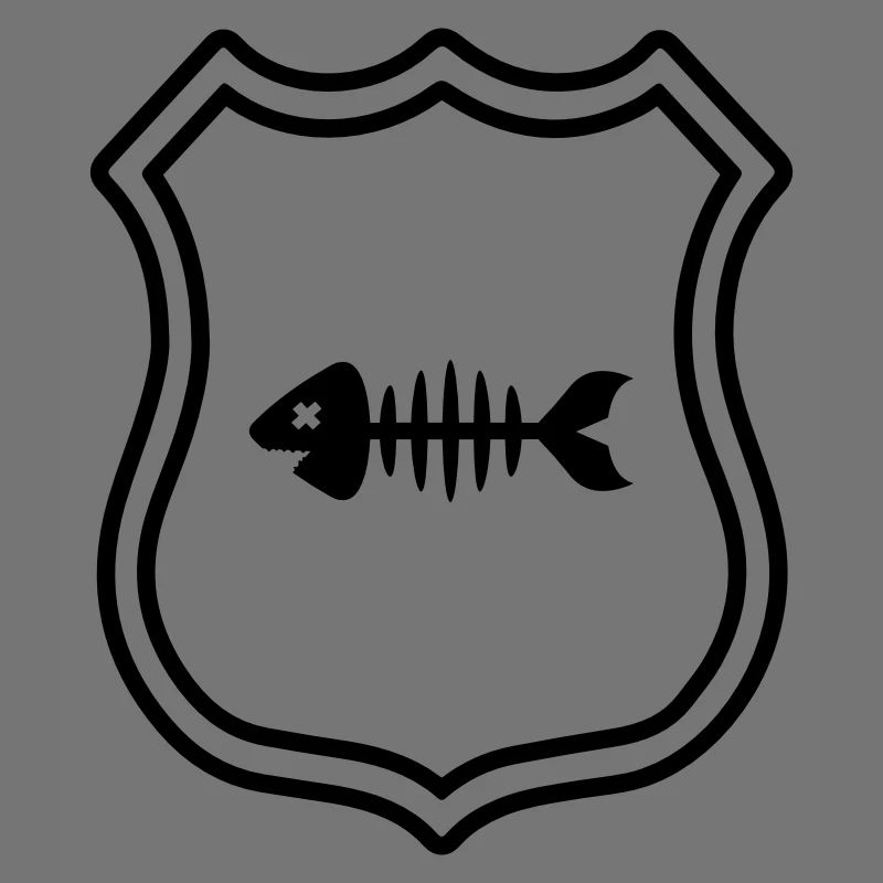 Fisch Wappen Knochen Gräte