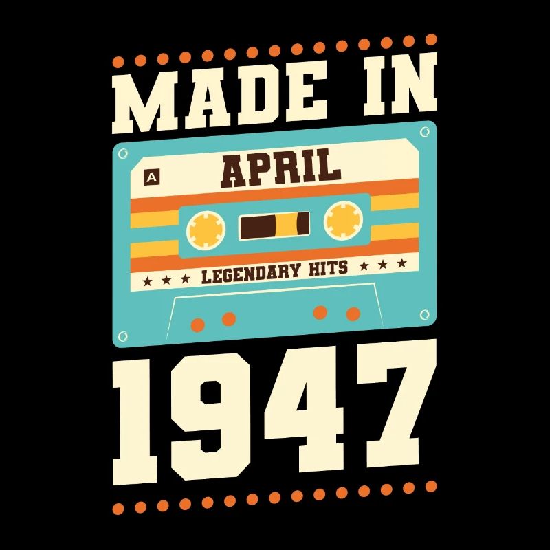 76th birthday April Born 1947 Gift idea