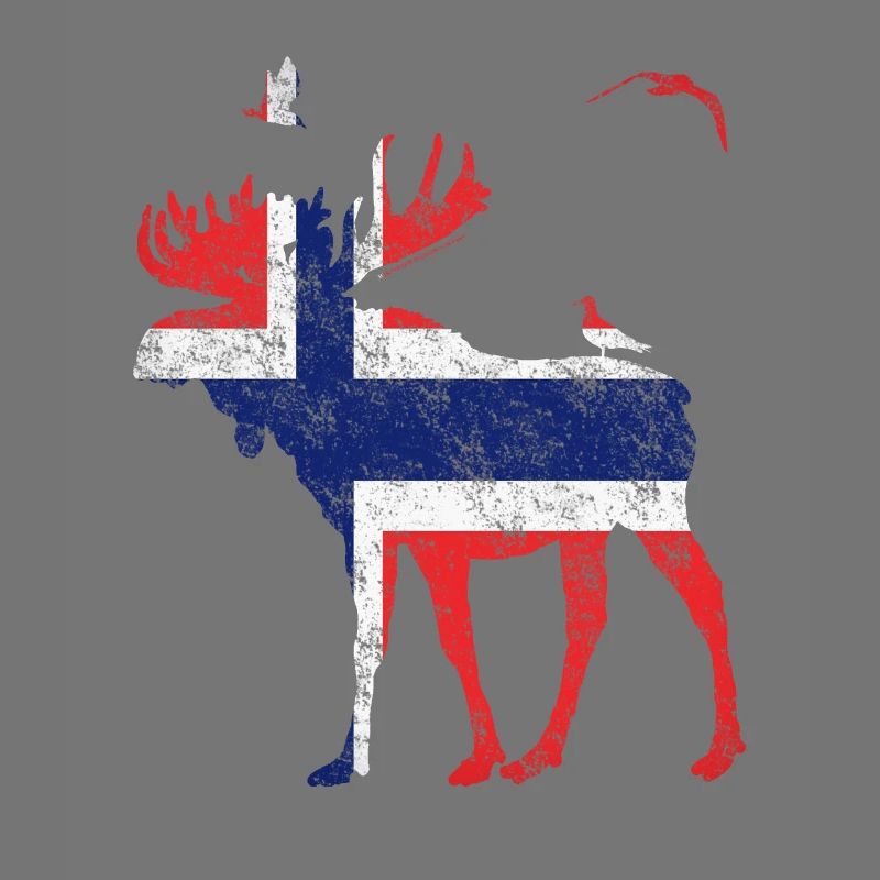 Wikstroem - Drapeau Norvège en forme d'élan utilisé