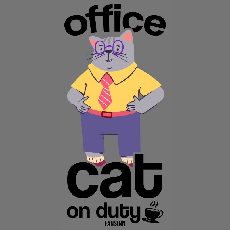 Cat Work Office Coffee Dad