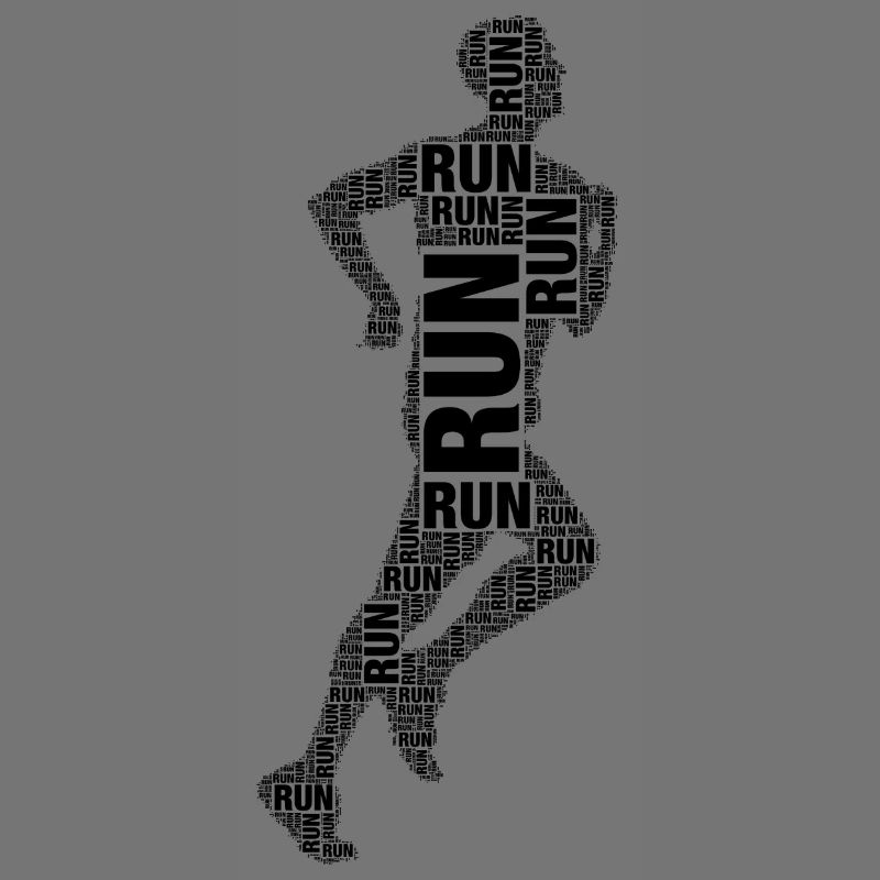 Running Man Silhouette Black Run Text Human Shape