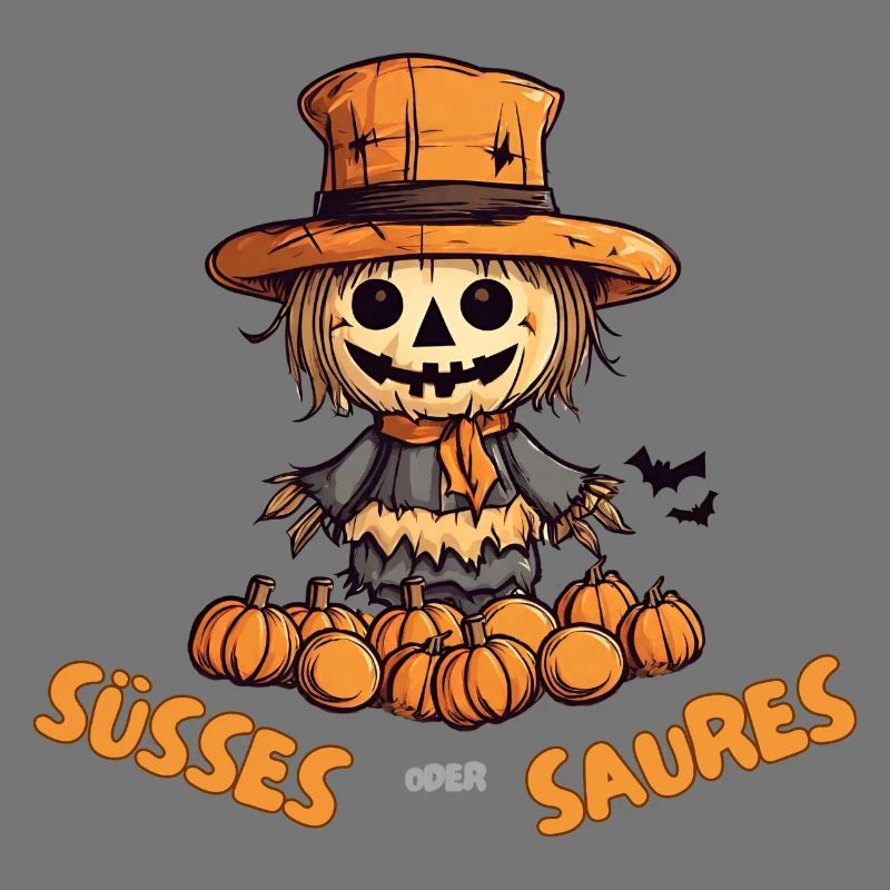 Süßes oder Saueres Halloween Vogelscheuche
