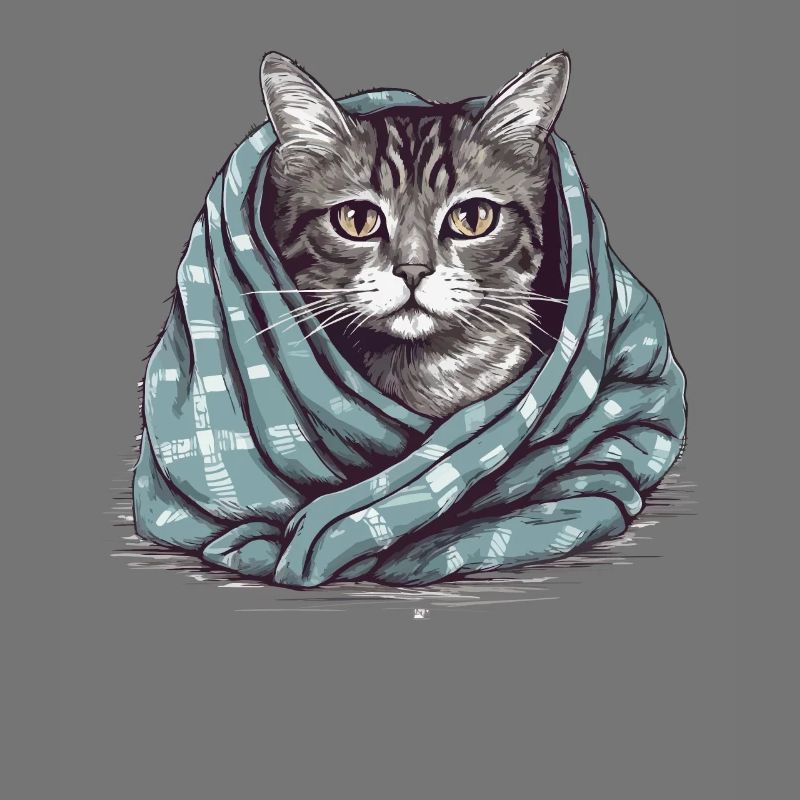 Chat dans une couverture