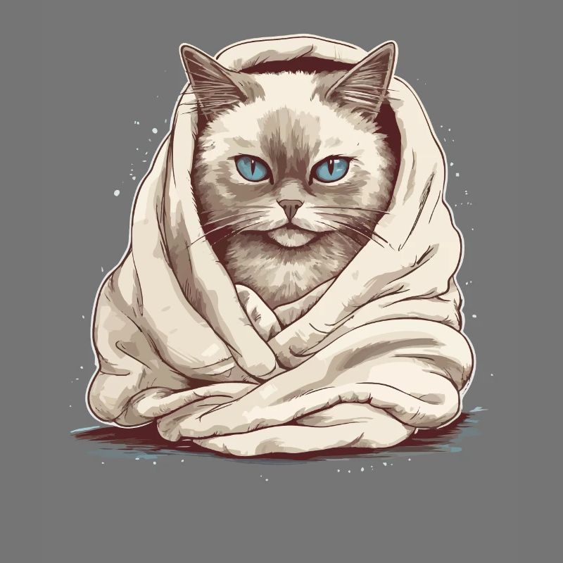 Chat dans une couverture