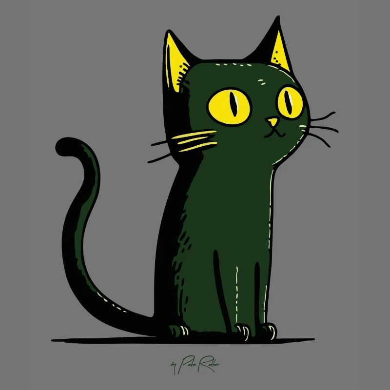 Chat de dessin animé vert