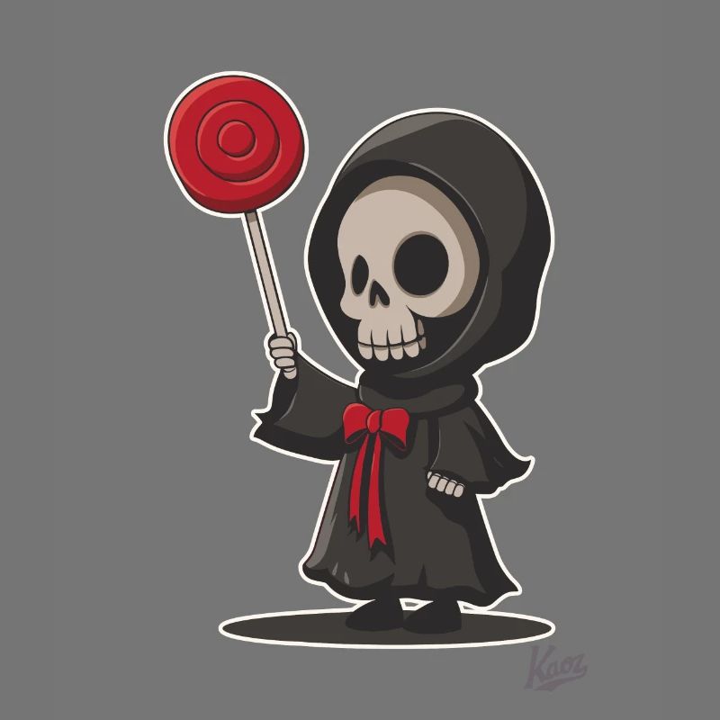 Sensenmann mit lecker Lutscher Lollipop