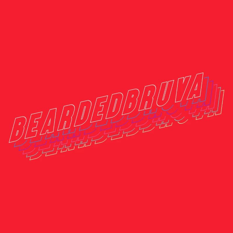Retro Repeated Text Beardedbruva