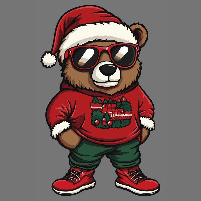 Bear Christmas Comic Cool