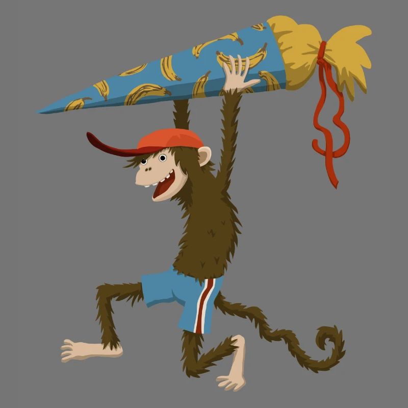 Singe avec cône d’école