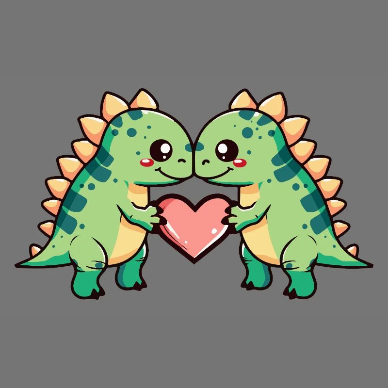 Dinosaurier stegosaurus Paar Herz Valentinstag