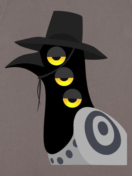 Dämonischer Vogel skeptisch