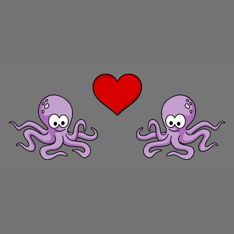 Krake Comic Paar liebe