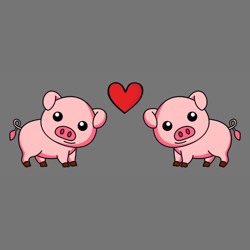 Cochon Comic Couple Amour