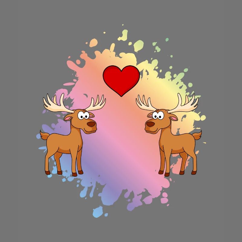 Elch Comic Paar Liebe