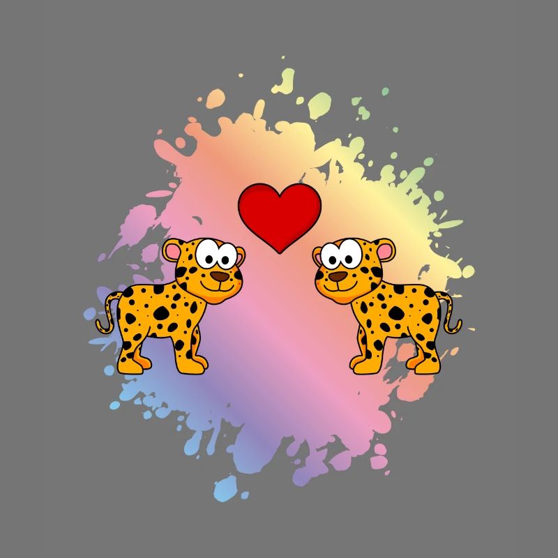 Leopard Comic Paar Liebe