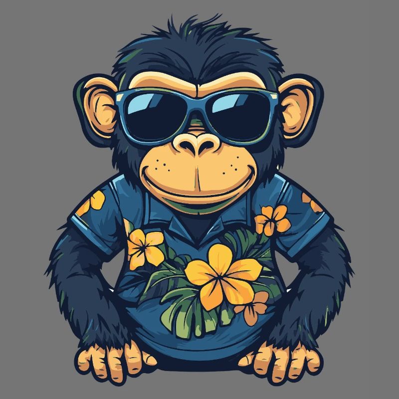 Affe Comic Cool Sommer