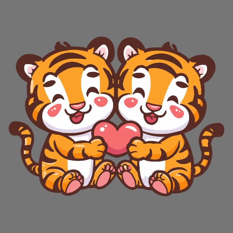 Tiger Comic Paar Liebe