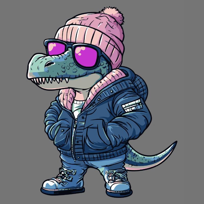 Dinosaurier T-Rex Winter Comic