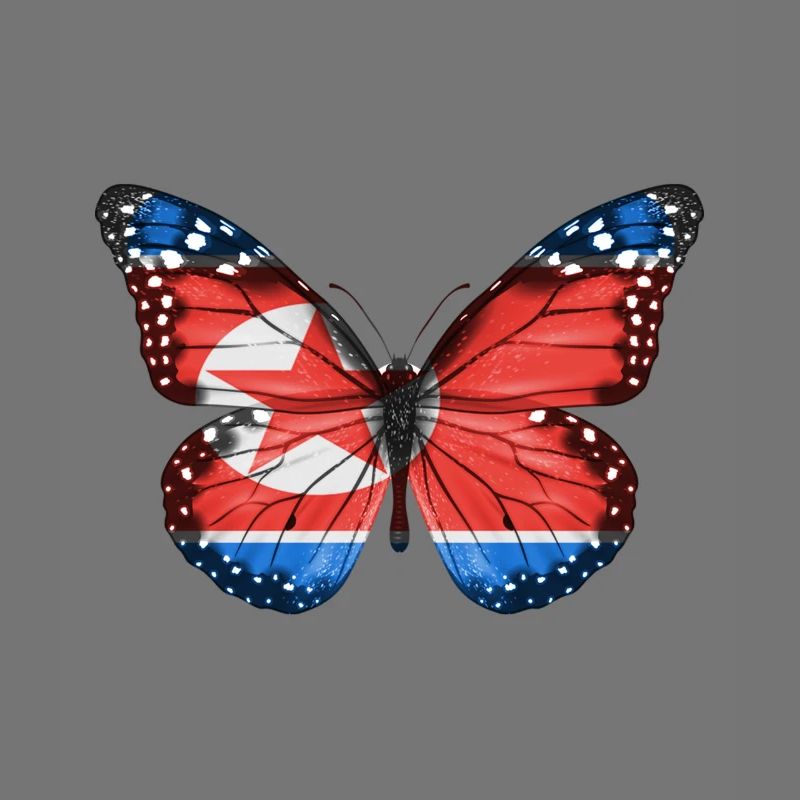 Papillon Drapeau De La Corée Du Nord