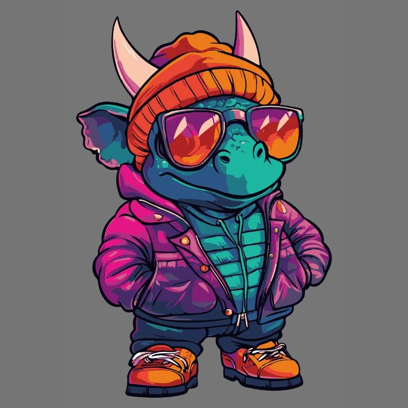 Dinosaurier triceratops Winter Comic