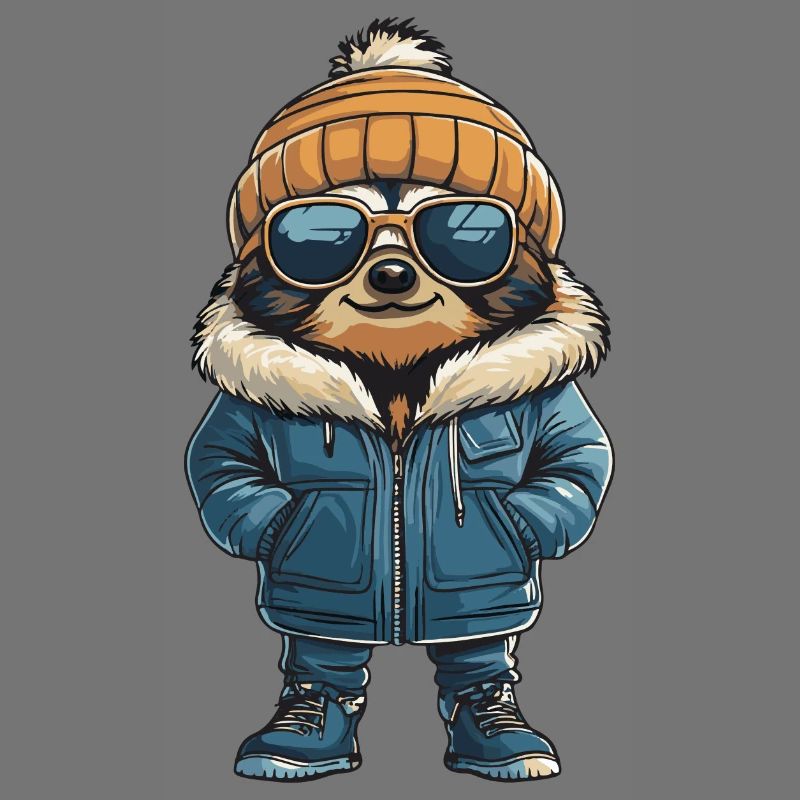 Faultier Winter Comic
