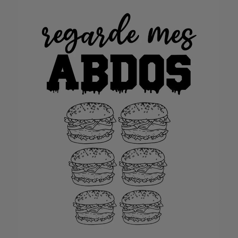 Regarde mes abdos burger cadeau bouffe