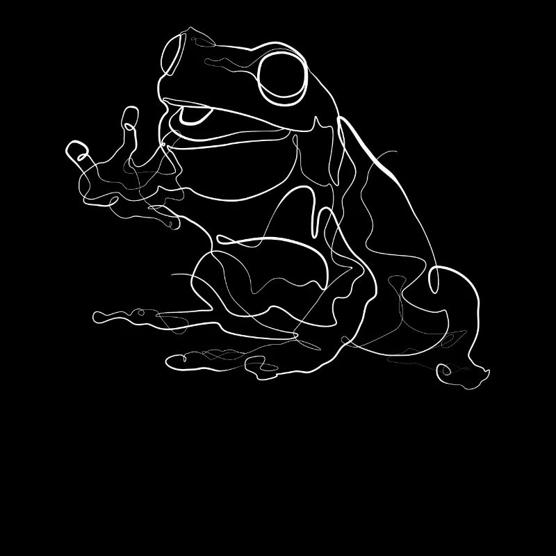 Tête d’animal grenouille - one line drawing
