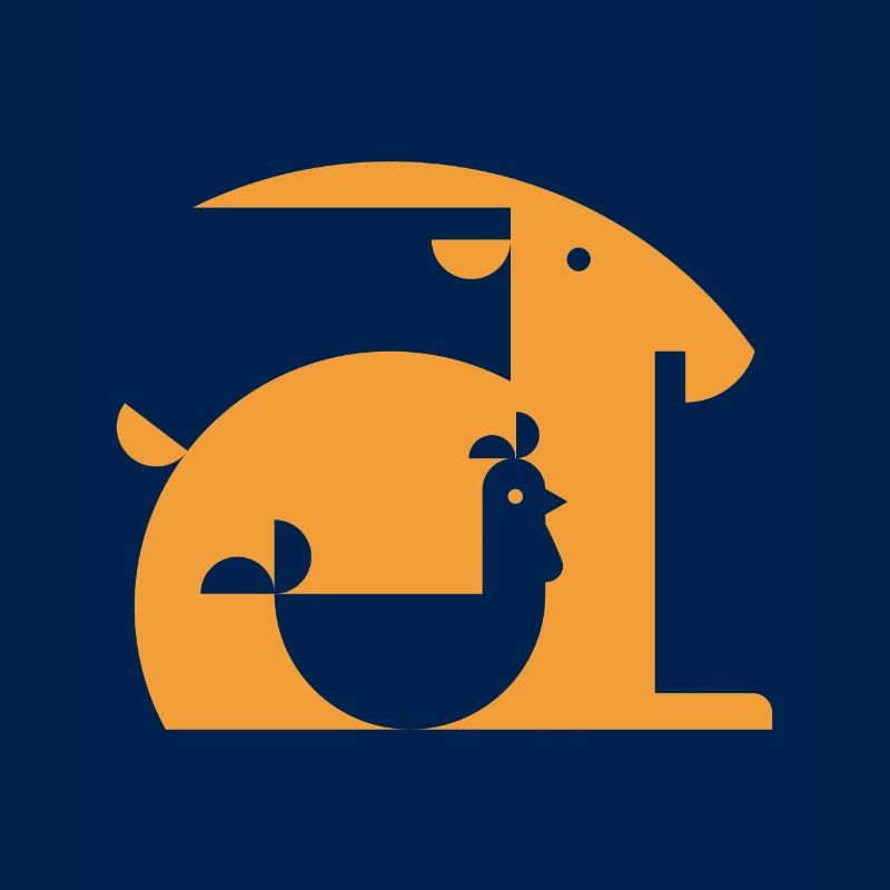 Ziege oder Hahn Illusion Optik Täuschung Geschenk