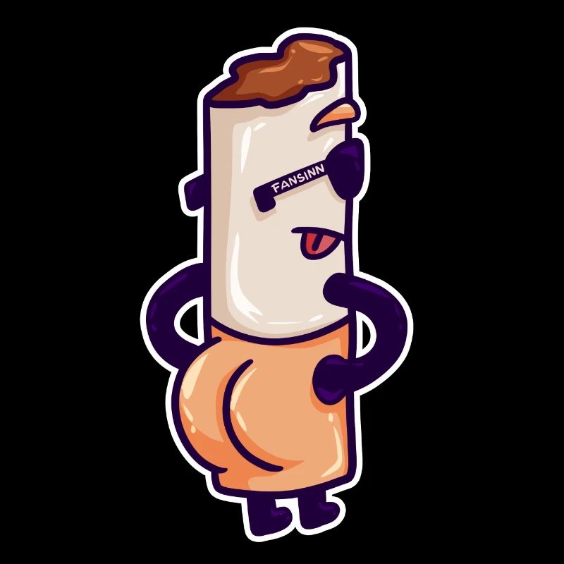 Zigarette Rauchen Kippe Feuer Sucht Comic Geschenk