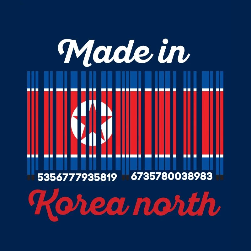 drapeau de code à barres corée nord