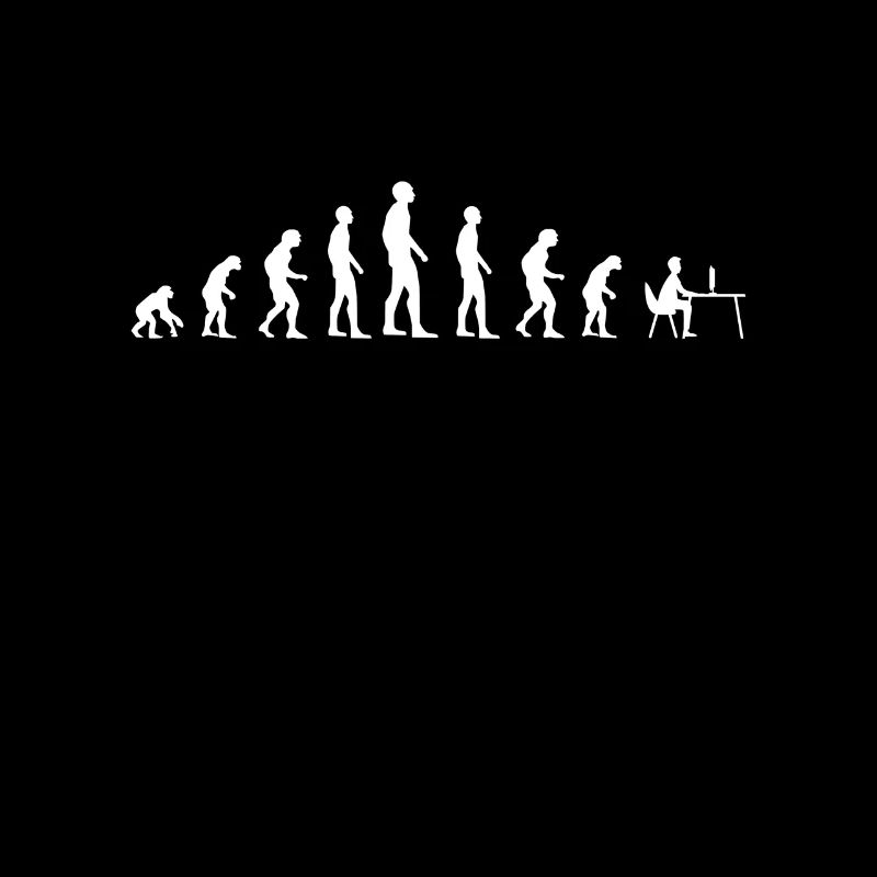 Human Evolution working on Computer Gamer Gaming