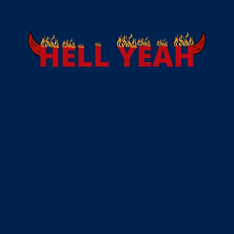 Hell Yeah Flames in Hell With Devil Horns