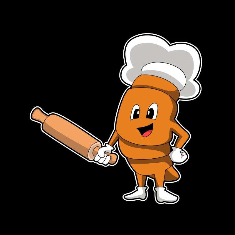Bread as a cook with rolling pin