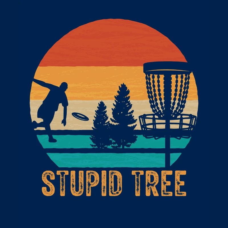 Dummes Baum-disc-golf-weinlese-entscheidendes