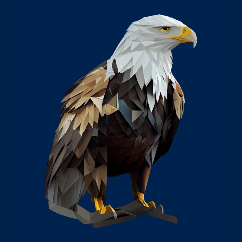 Cool polygon design with a bald eagle