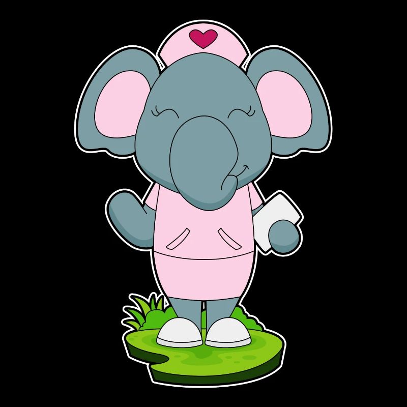 Elefant Krankenschwester Notizzettel
