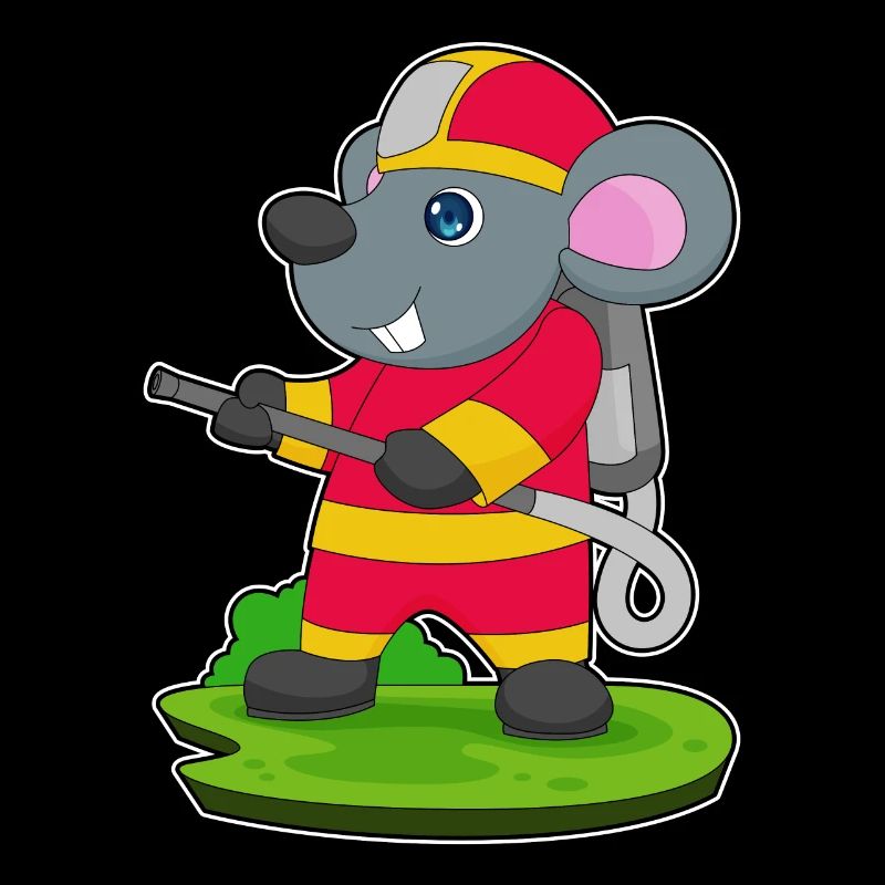 Mouse Firefighter Fire Hose