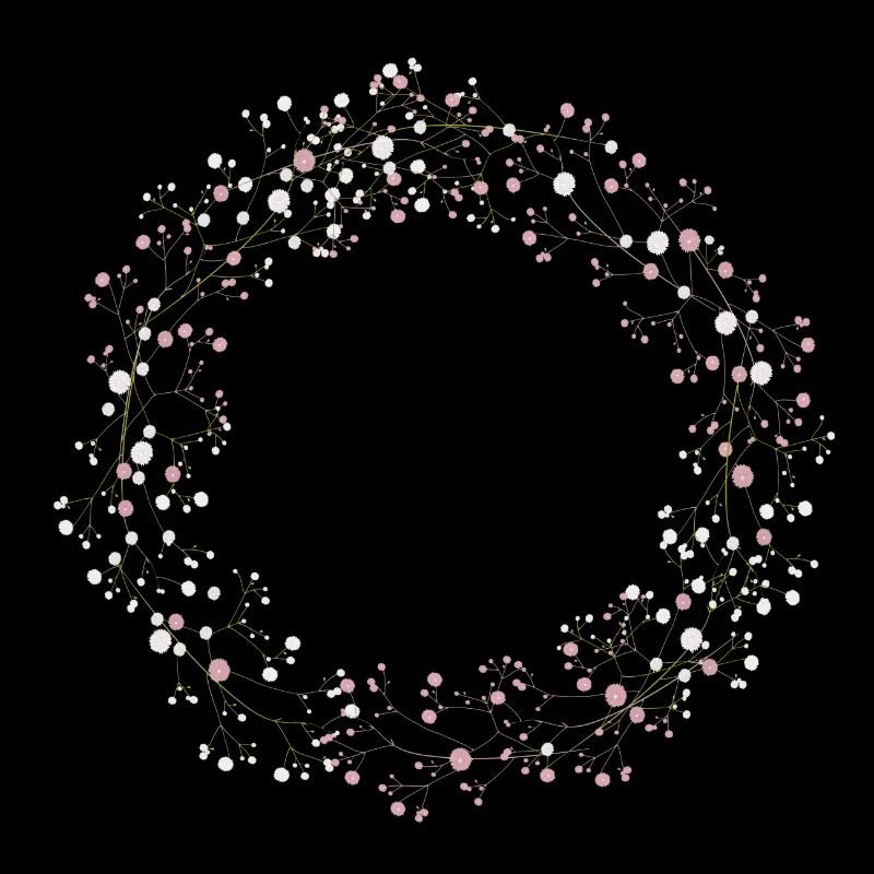 Délicates fleurs blanches et roses Couronne d’haleine de bébé