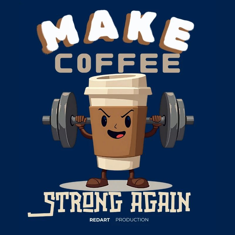 Make Coffee Strong Again Cartoon Design