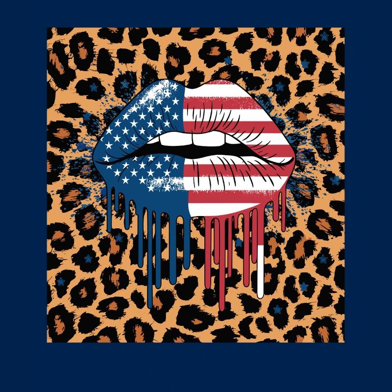 Lèvres léopard avec drapeau des États-Unis