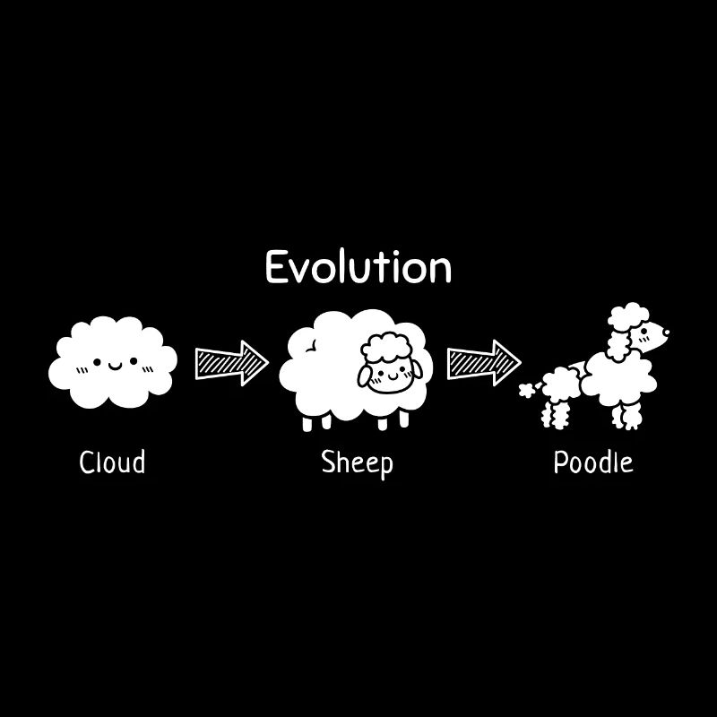 Drôle d’évolution du nuage aux moutons et au caniche