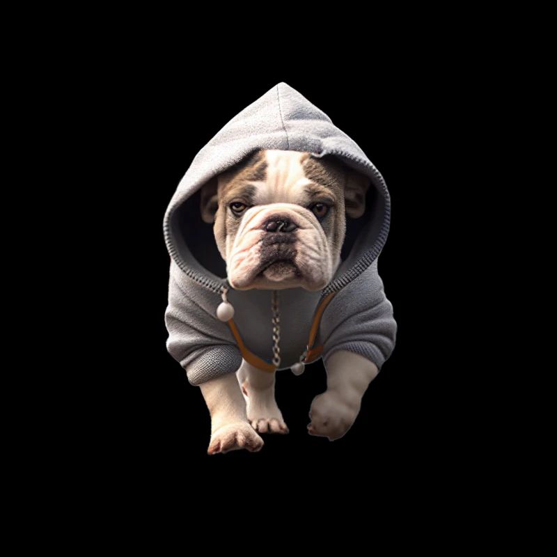 Chien avec sweat à capuche