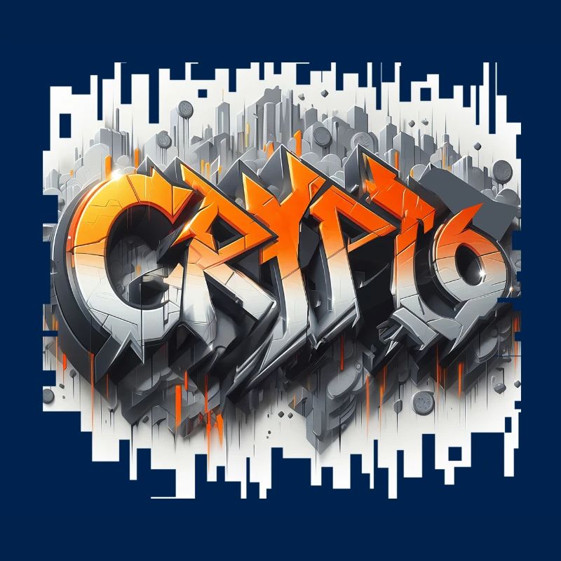crypto, grafitti text 3D