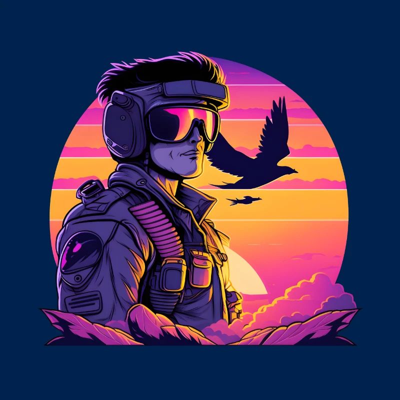 Synthwave Air-force Pilot