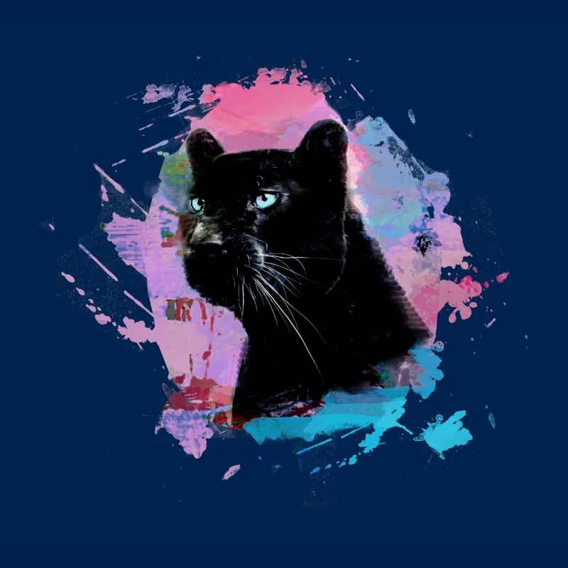 panthère, guépard, léopard, noir, coloré, graffiti
