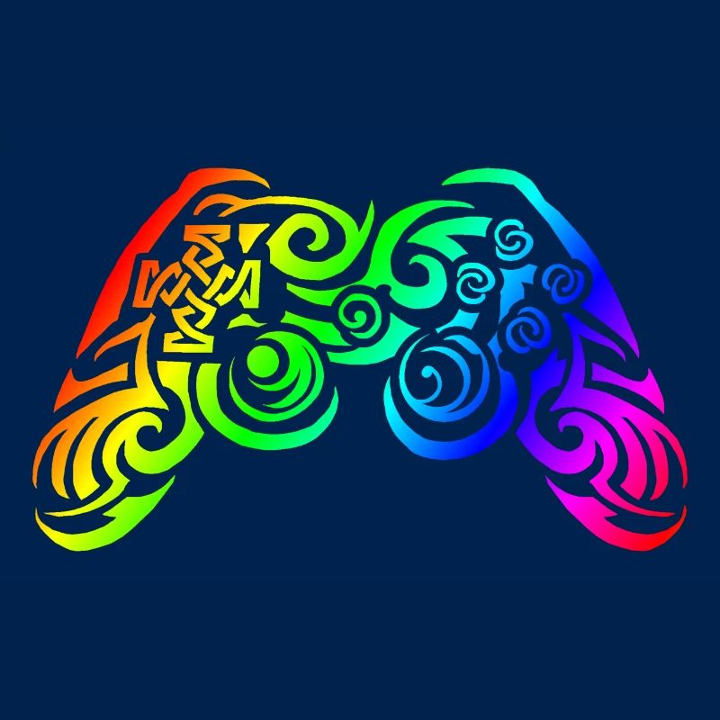 Controller Rainbow Tribal Tattoo Gaming