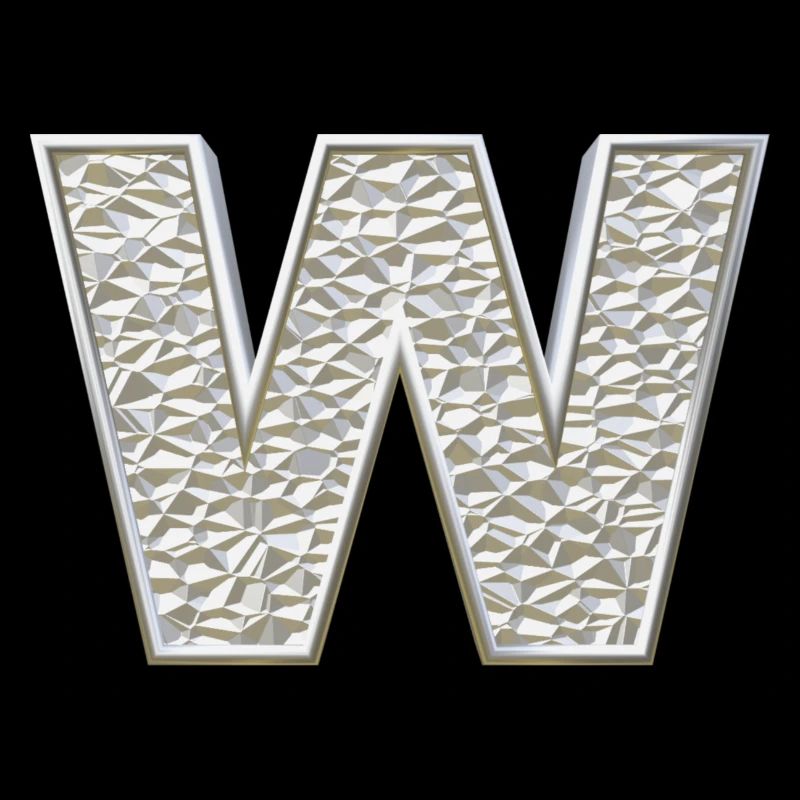W, letter, initial, monogram,