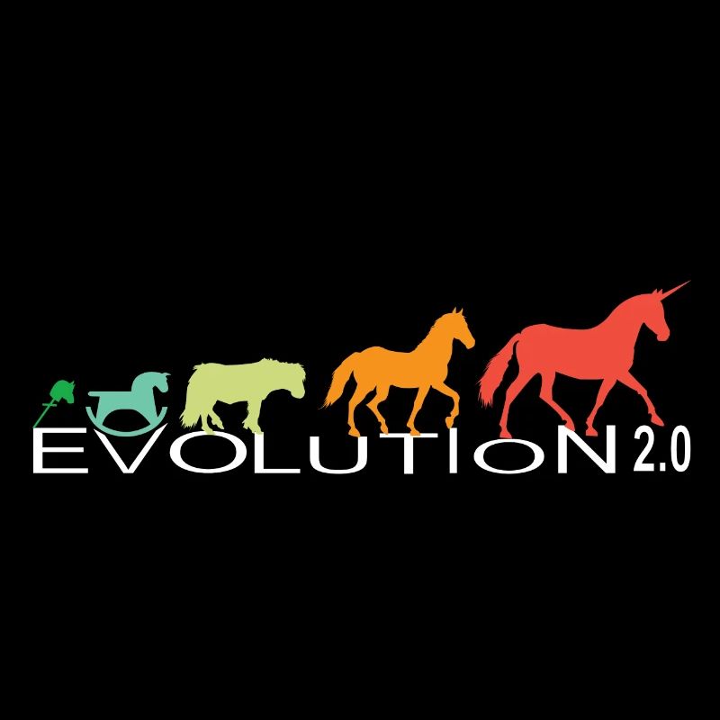 farbiges Evolution 2.0 Einhorn Shirt.