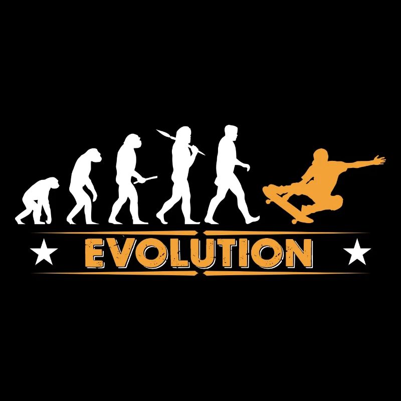 Skateboard Evolution - orange/weiss